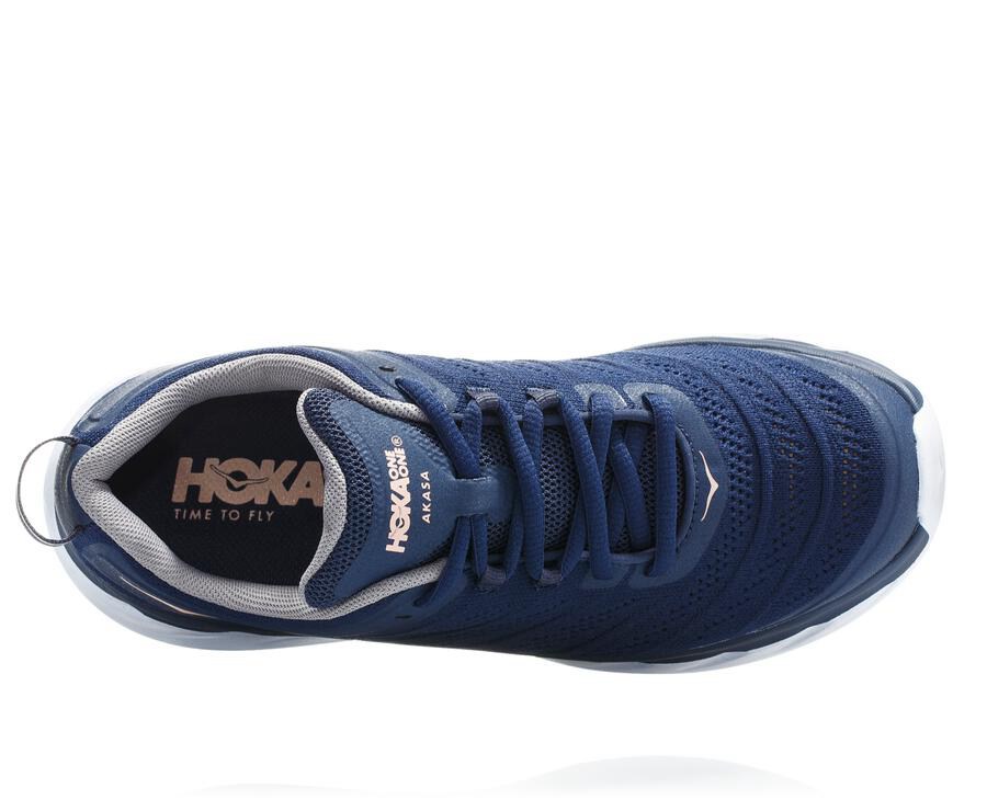 Hoka One One Tenisky Damske Modre/Biele - Akasa - 94150-VHOU